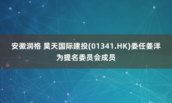 安徽润格 昊天国际建投(01341.HK)委任姜洋为提名委员会成员